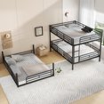 thumbnail image 3 of Leumius Queen over Queen over Queen Bunk Bed,Metal Triple Bunk Bed for 3 Kids/Teens,Heavy Duty Triple Bed with Guardrail and Ladder,Separates Into 3 Queen Beds,Black, 3 of 13