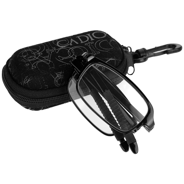 Gafas de lectura ultradelgadas, plegables, ligeras y portátiles, unisex, de color negro (2,0)