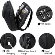 BANGE Waterproof Oxford Fabric 15.6 Smart Laptop Backpack, Black