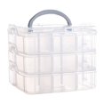 thumbnail image 4 of yuksok 18 Grid Organizer Box 3 Layer Storage Container for Beads Embroidery Jewelry Clear, 4 of 9