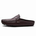 thumbnail image 4 of Spring Summer New Men's Casual Loafers Breathable Leather Flats Slippers Comfort Driving Shoes Moccasins Outdoor Walking Shoes, 4 of 14