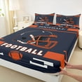 thumbnail image 3 of Manfei Football Rugby Twin Sheet Set (3-Piece) Orange Deep Blue Ultra Soft Decor For Boys Teens, 3 of 7