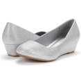thumbnail image 6 of Dream Pairs Women's Mid Wedge Heel Pump Shoes Debbie color SILVER/GLITTER size 5.5 Wide Available, 6 of 6