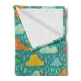 thumbnail image 2 of Abstract Soft Flannel Fleece Throw Blanket, Funk Art Figurative Sloppy Fluffy Rain Clouds on Sky Gloomy Weather Humor Print, Cozy Plush for Indoor and Outdoor Use, 70" x 90", Multicolor, by Ambesonne, 2 of 5
