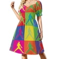 thumbnail image 1 of Vestido de manga corta estilo pop art para bodas, fiestas, verano, coreano, mujer., 1 of 7
