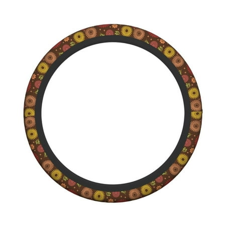 XMXY Car Steering Wheel Cover, Flower Design Non-Slip Jeep Truck Universal Elastic Steering Wheel Protector 15 inch