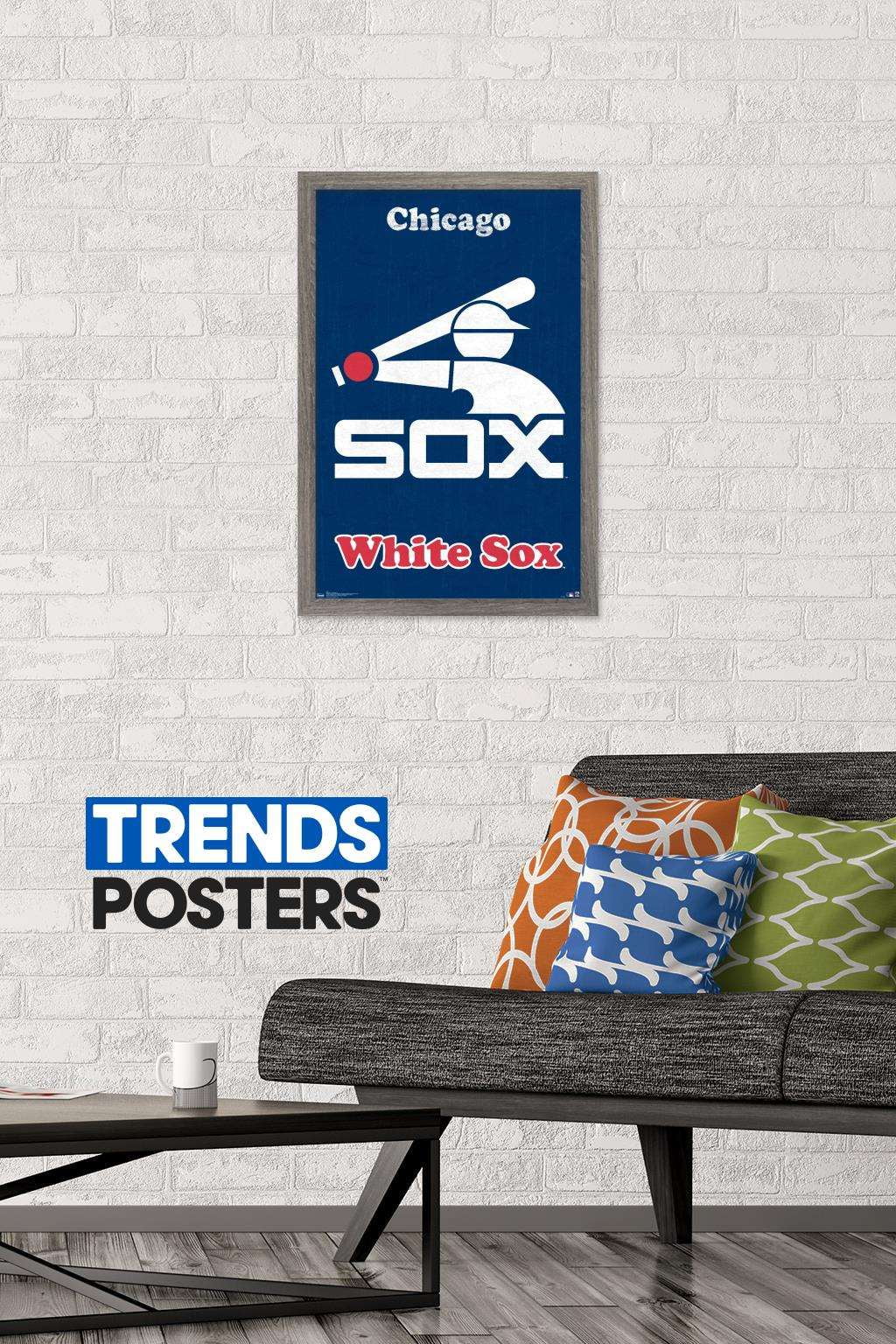 MLB Chicago White Sox - Retro Logo Wall Poster, 14.725" x 22.375", Framed