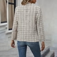 thumbnail image 4 of Uaswgudfs Women's Seasonal Tweed Blazer Jacket - Lightweight Warm Windproof Slim Fit with Stand Collar for Office Wear​, 4 of 5