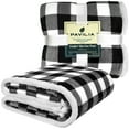 thumbnail image 2 of PAVILIA Buffalo Plaid Sherpa Blanket King, Black White Check | Fuzzy Checkered Flannel Fleece Blanket for Couch Bed | Fluffy Warm Cabin Plaid Plush Microfiber Blanket | 90x108, 2 of 7