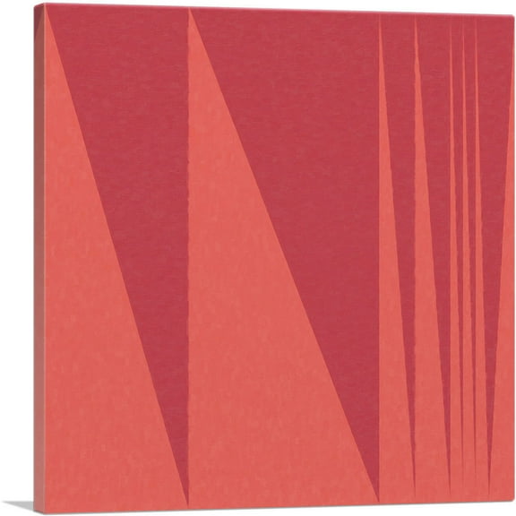 ARTCANVAS Mid-Century Modern Red Wall Canvas Art Print - Size: 18" x 18" (0.75" Deep)