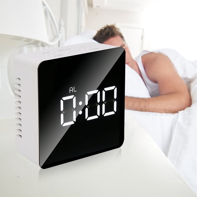 Reloj despertador Bling Bling espejo de maquillaje con alarma LED multifuncional digital