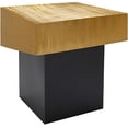 thumbnail image 1 of Meridian Furniture Palladium Collection Table d'Appoint Moderne / Contemporain à Dessus Texturé avec Base en Métal Noir Mat, 18 Pouces L x 18 Pouces P x 20 Pouces H, Or Riche, 1 of 5