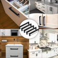 thumbnail image 4 of Cajón de cocina negro de 10 piezas, 96 mm, moderno cajón cuadrado de acero inoxidable con 40 tornillos para escritorio, cajón, armario, alacena, 4 of 4
