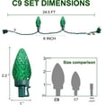 thumbnail image 5 of Twinkle Star C9 Christmas Lights, 24.5 FT 50 Lights Faceted Strawberry String Lights Indoor Outdoor Decor, 120V UL Certified Connectable Tree Light for St Patricks Day, Easter Holiday Party, Green, 5 of 6
