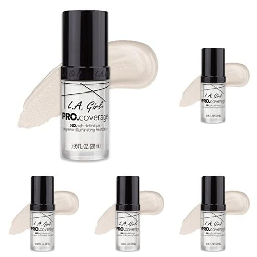 Base líquida L.A. Girl Pro Coverage White, 28 ml (paquete de