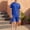 Blue, variant on mihongmao Summer Mens Sets Plus Size Men Solid-Color Casual Loose Sports Loose Pocket Drawstring Shorts Round-Neck Top Two-piece Set Black S