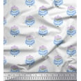 thumbnail image 1 of Soimoi Satin Silk Fabric Leaves & Floral Block Print Fabric by The Yard 42 Inch Wide, 1 of 3