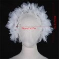 thumbnail image 3 of Bride Veil Flower Studded Hair Hoop Wedding Hair Covering White Wedding Veil Headscarf Simple Short Veil, 3 of 4