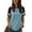 1#48-BABYBLUE, variant on Summer Short Sleeve Tops for Women Color Block Casual Tunic Crew Neck Striped T Shirts Yellow Women Tops Size L