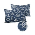 thumbnail image 2 of Nautical Compass Lignthouse Anchor Outdoor Pillow Covers Waterproof Throw Pillow Cover 20x12 Set of 2,Decorative Pillowcases Cushion Case for Patio Sofa Couch,Marine Fish Anchor on Navy Blue, 2 of 7