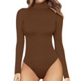 thumbnail image 1 of Mode Femme Col Roulé Simulé Manches Longues Hauts en Peluche Combinaison, 1 of 5