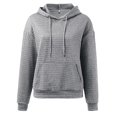 thumbnail image 3 of Waffle Hoodies for Women 2025 Long Sleeve Loose Fit Plain Hoodie with Pockets Hooded Sweatshirt Women Pullover, 3 of 6
