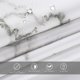 thumbnail image 3 of Cortina de baño de mármol Cortina de baño de tela gris y blanca para baño, 3 of 5