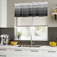 thumbnail image 5 of Black Grey Ombre Valances for Windows, Decorative Rod Pocket Window Valance Curtains, Farmhouse Vintage Wooden Striped Short Curtain Drapes for Kitchen/Bathroom/Living Room, 2 Panels, 42" W x 12" L, 5 of 8