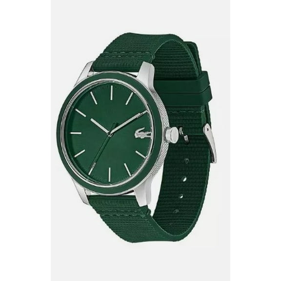 LACOSTE 2011085 12.12 GREEN DIAL GREEN SILICONE STRAP MEN'S WATCH