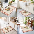 thumbnail image 4 of Entryway Rug 2'x3', Farmhouse Rooster Kitchen Runner Rugs Non-Slip Carpet Mats, Orange Beige Plaid Geometric Country Bedside Rugs Runners Washable Floor Carpet for Bathroom Laundry Room, 4 of 8
