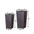thumbnail image 3 of XBrand Modern Nested Black Square Flower Pot Planter, Set of 2 Different Sizes, 29 Inch & 24 Inch Tall, 3 of 7