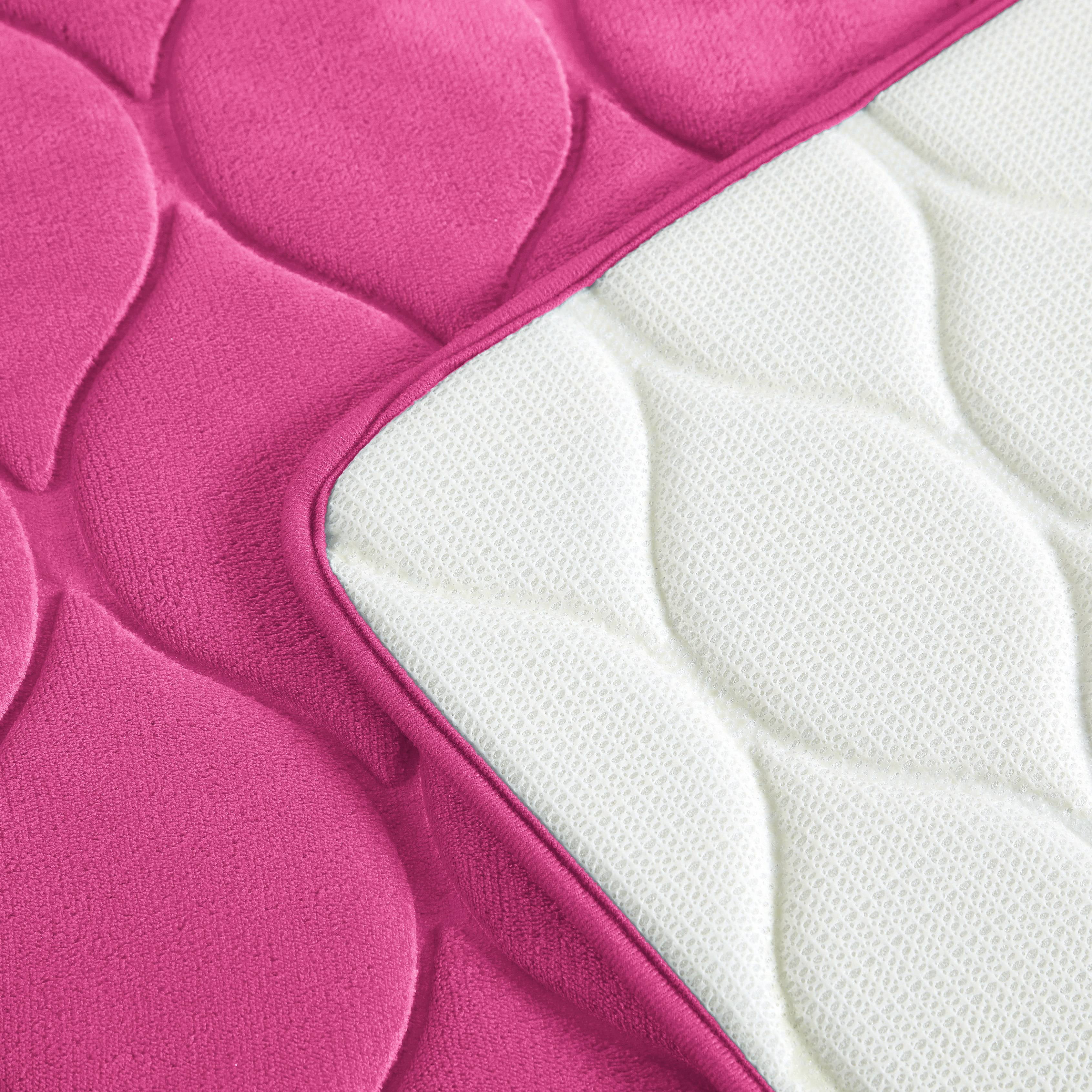 Yafa Home Fashion 1pc:24" X 35" Bath Rug, Memory Foam; Machine Washable, Water Absorbent & Non-Slip Bathmats(Fuchsia)
