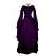 thumbnail image 1 of Qarigey Vestido maxi con cinturón de fiesta de manga larga y cuello para mujer Disfraz de Halloween Cosplay Vestidos púrpura XL, 1 of 4