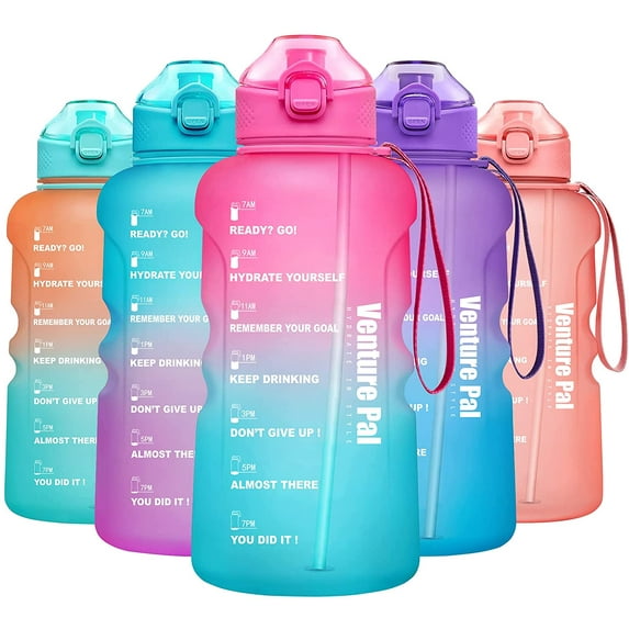 Venture Pal 1 Gallon/128oz Motivational Water Bottle with Straw and Times
