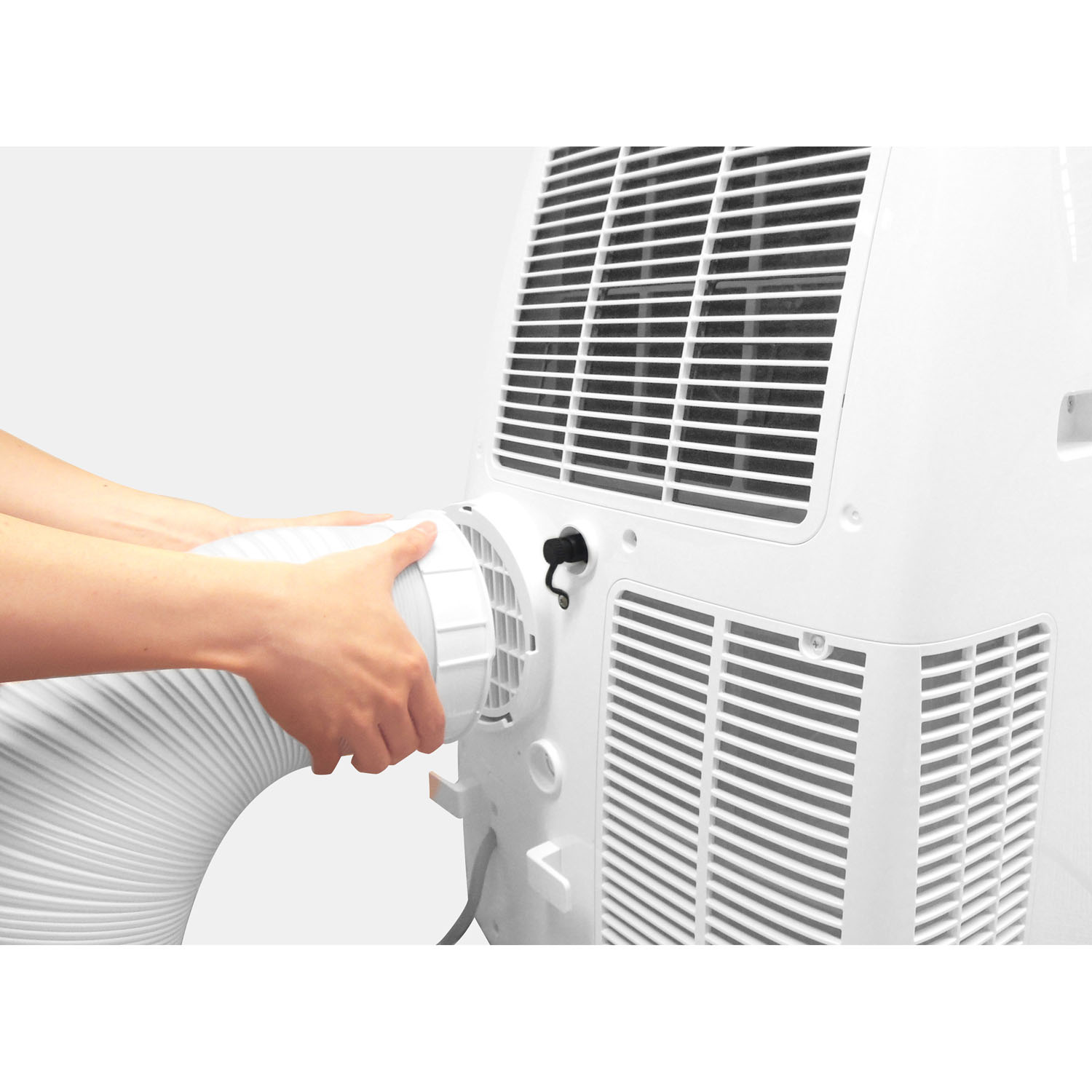 Honeywell HL10CESWB 10,000 BTU 115V Portable Air Conditioner for Rooms Up To 450 Sq. Ft. with Remote Control, White/Blue
