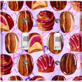 thumbnail image 1 of Metal Light Switch Wall Plate Outlet Cover (Coffee Mocha Candy Bean Toffee Swirl Purple Heart - Double Toggle), 1 of 2