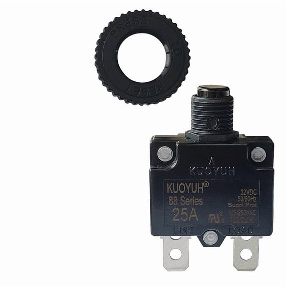 Genuine KUOYUH (25A) Circuit Breaker 88 series 125/250VAC 50/60Hz (25 Amp)