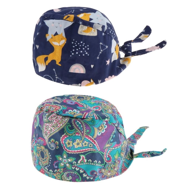 Gorro médico ajustable unisex Yuyangstore 2 uds Dibujos animados multicolor