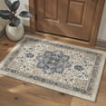 thumbnail image 4 of KUETH Modern 5x7 Area Rugs for Living Room, Non Slip Machine Washable Retro Rugs, Low Pile Chenille Print Rug for Bedroom, Dining Room, Home Office, Charcoal Brown, 4 of 6