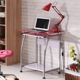 thumbnail image 2 of Pemberly Row Tempered Glass Top Laptop Desk in Pink, 2 of 4