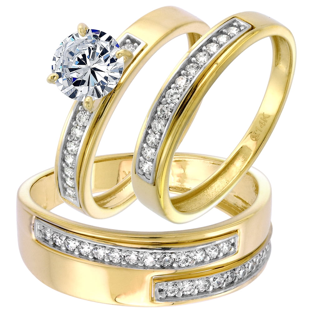 3 piece ring set gold