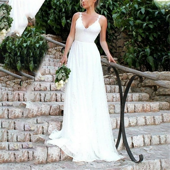 White Wedding Dress Women Sexy Backless Wedding Dresses C