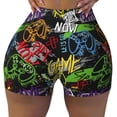 thumbnail image 2 of Balery Game Joysticks Pantalones cortos de entrenamiento estampados para mujer, sin costuras, ajustados, para gimnasio, yoga, correr, deportes, ejercicio activo, fitness.-X-Large, 2 of 8