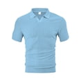 thumbnail image 2 of Men's Polo Shirts Short Sleeve V Neck Tee Shirt Basic Blue Men's Tops, 2 of 4