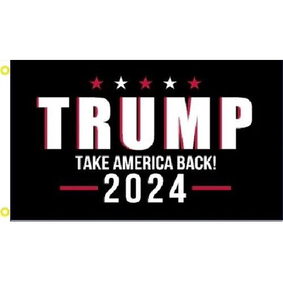 3X5 Trump 2024 President BLACK Flag Take Save America Back MAGA 100D