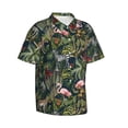 thumbnail image 2 of Hawaiian Shirt For Men, Hawaiian Style Flamingo Zebra Mens Button Down Short Sleeve Shirt, Summer Beach Shirts For Men, 2 of 2