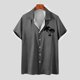 thumbnail image 4 of Camisas de Manga Larga para Hombres Blusa Cómoda de Cuello de Impresión, Camisa Casual de Poliéster para Uso Diario, de Fiesta Y de Primavera de Verano, 4 of 4