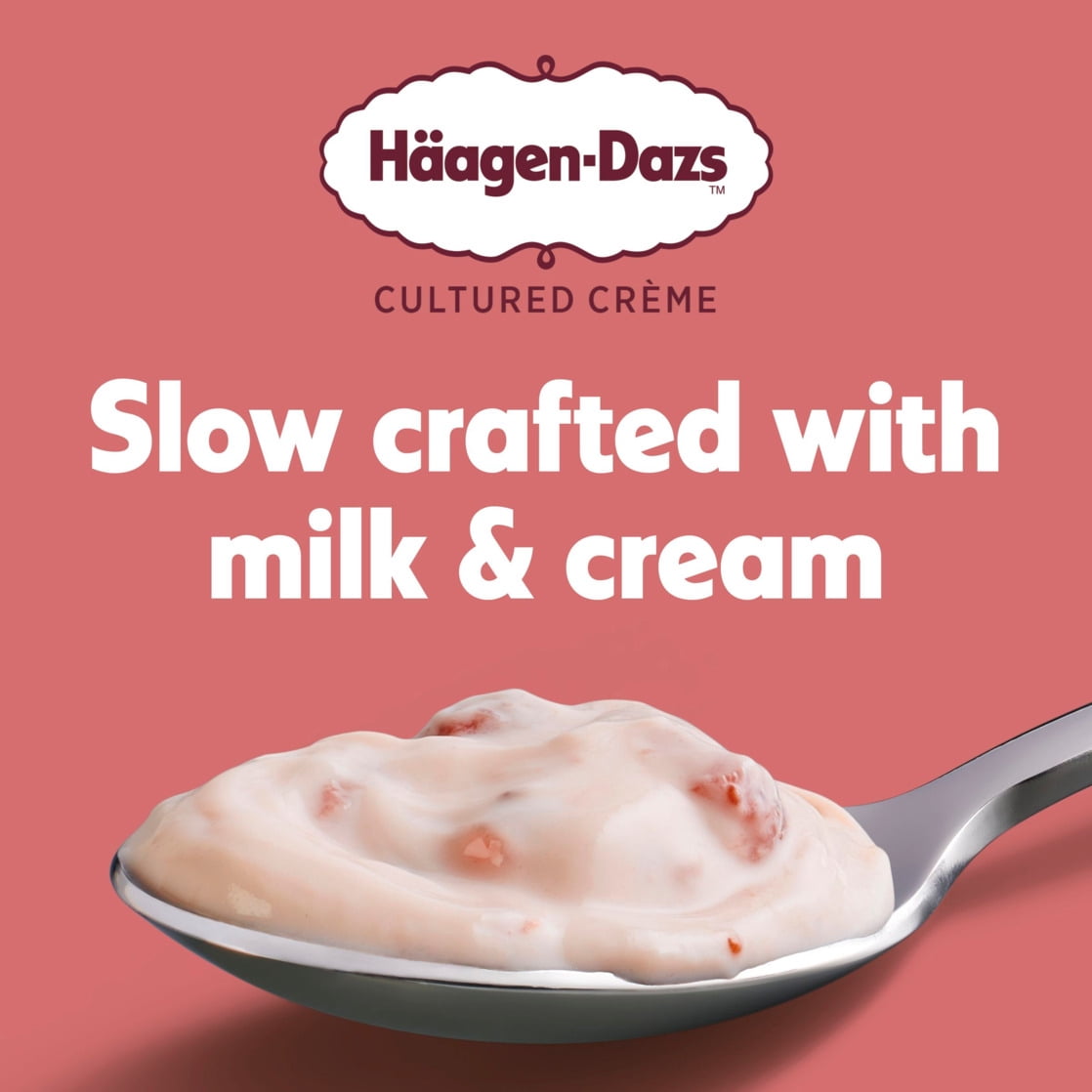 Haagen Dazs Cultured Cream Yogurt Style Snack, Strawberry, 4 oz Cup