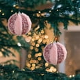 thumbnail image 5 of Pink Foam Christmas Ornaments Set, Holiday Tree Decorations, Festive Party Ball Decor for Home, Garland, Gift Toppers, 5 of 6