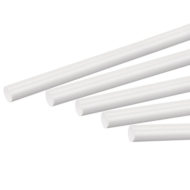 Unique Bargains ABS Plastic Rod Round Solid White Bar 8mmx250mm for Architectural Model Making, DIY Sand Table, 5 Pack